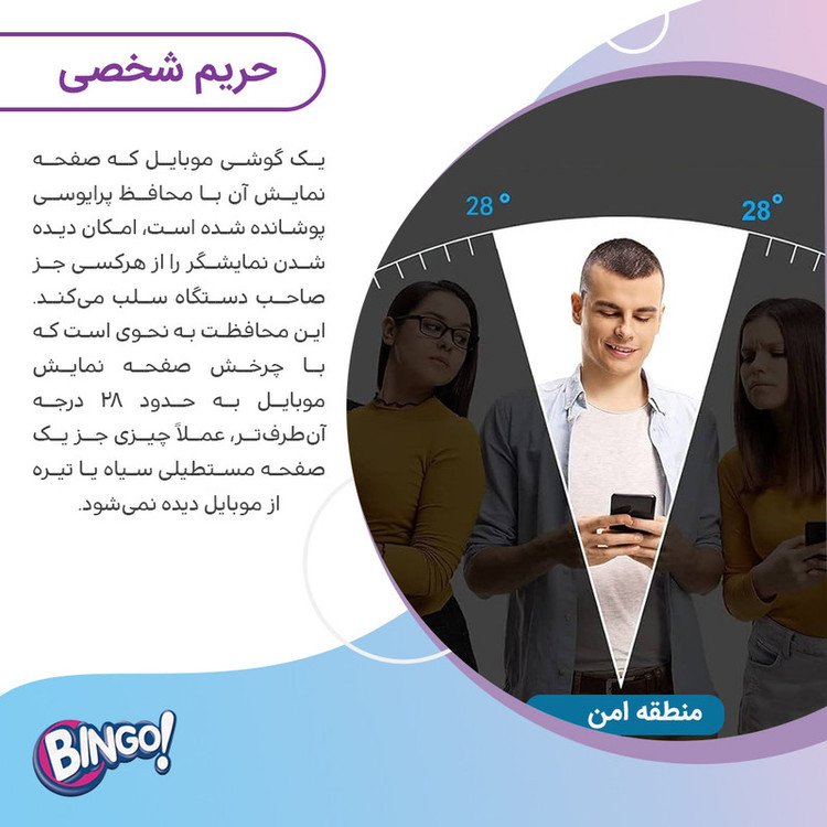محافظ صفحه نمایش حریم شخصی بینگو مدل Tough مناسب برای گوشی موبایل سامسونگ Galaxy A56