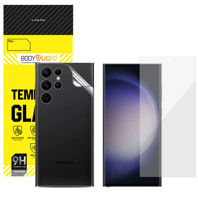 محافظ صفحه نمایش مات بادیگارد مدل Hydro مناسب برای گوشی موبایل سامسونگ Galaxy S23 Ultra به همراه محافظ پشت گوشی
