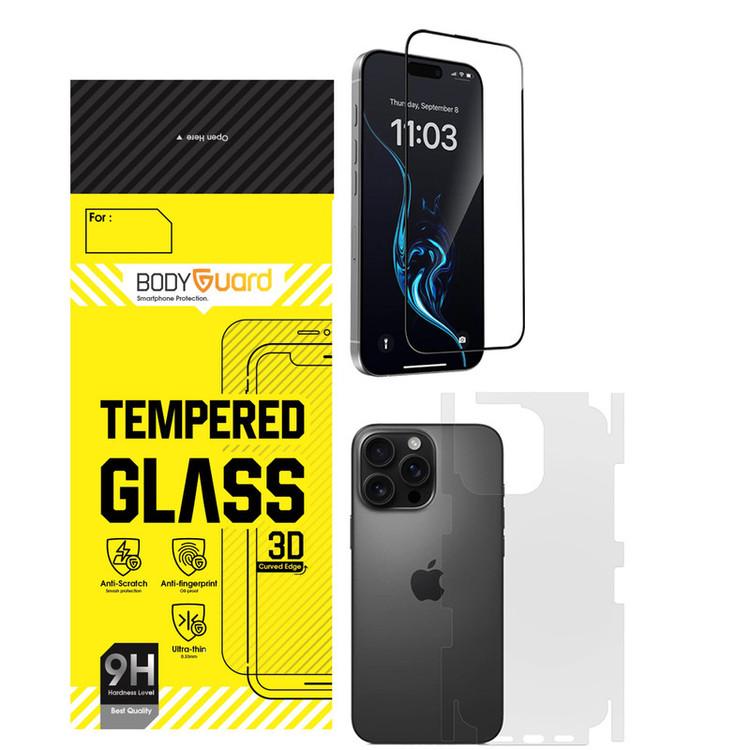 محافظ صفحه نمایش بادیگارد مدل HighGss مناسب برای گوشی موبایل اپل iPhone 16 Pro Max به همراه محافظ پشت گوشی