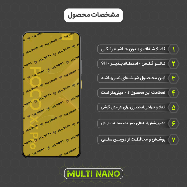 محافظ صفحه نمایش مولتی نانو مدل X-S1N مناسب برای گوشی موبایل شیائومی Poco X7 Pro