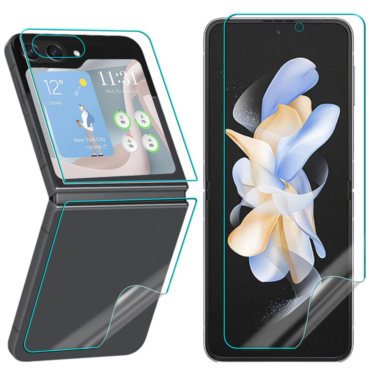 محافظ صفحه نمایش مدل HydroGel مناسب برای گوشی موبایل سامسونگ Galaxy Z Flip 5 به همراه محافظ پشت