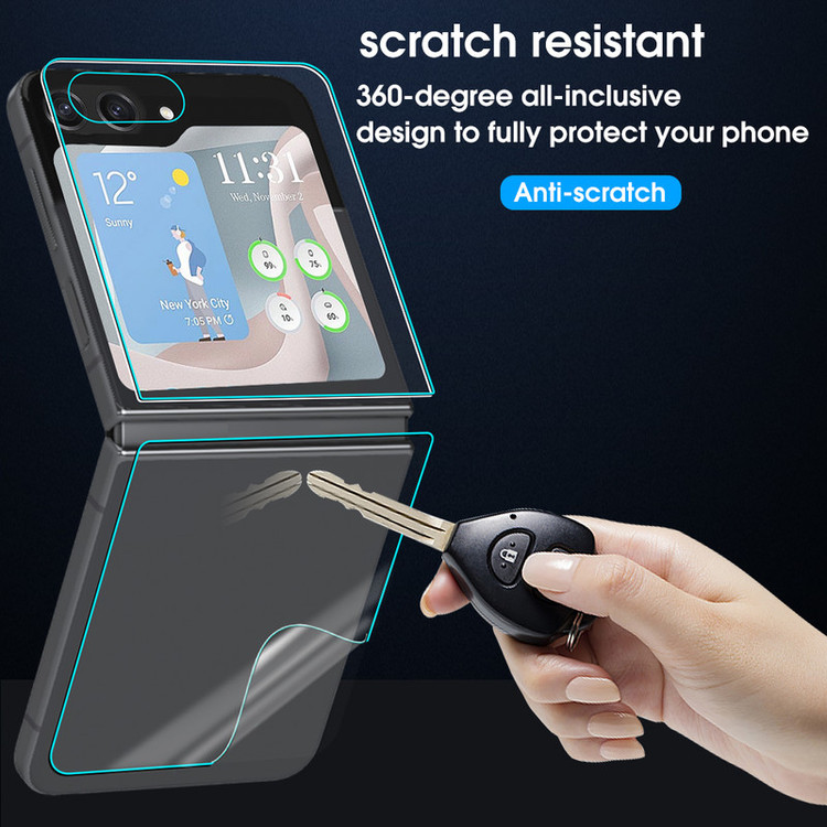 محافظ صفحه نمایش مدل HydroGel مناسب برای گوشی موبایل سامسونگ Galaxy Z Flip 5 به همراه محافظ پشت