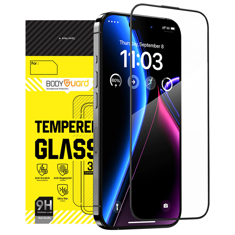 محافظ صفحه نمایش شیشه ای بادیگارد مدل آنتی استاتیک مناسب برای گوشی موبایل اپل iPhone 15 Pro Max