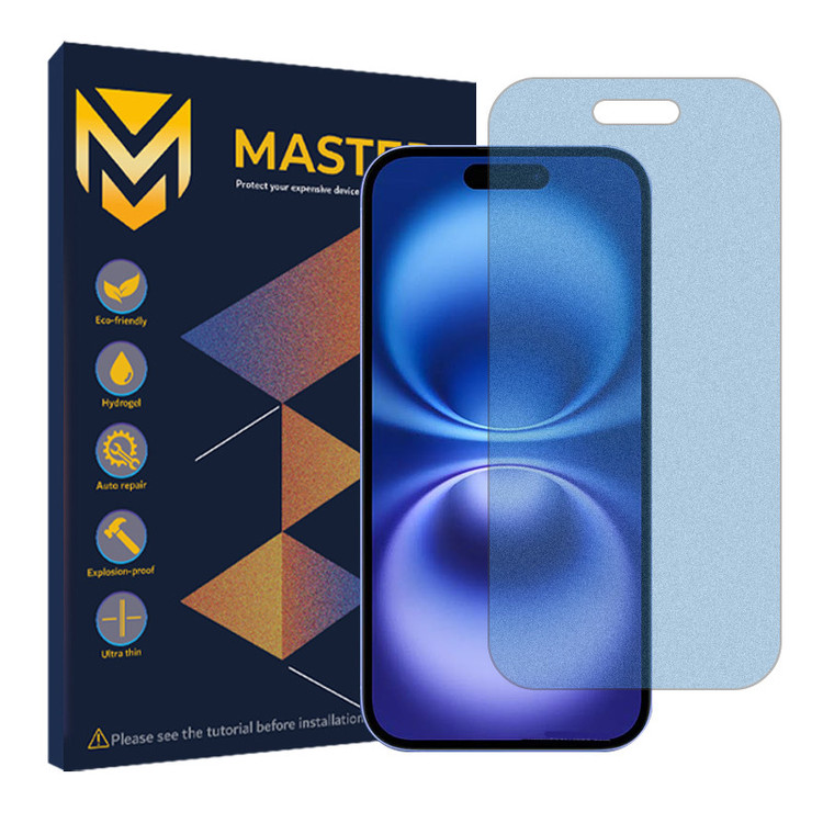 محافظ صفحه نمایش مات آنتی بلو مستر مدل Resistant مناسب برای گوشی موبایل اپل iPhone 16