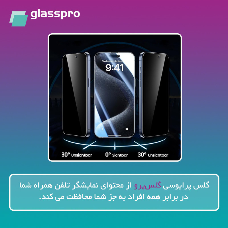 محافظ صفحه نمایش حریم شخصی گلس پرو مدل Resistant مناسب برای گوشی موبایل شیائومی Poco X7 Pro