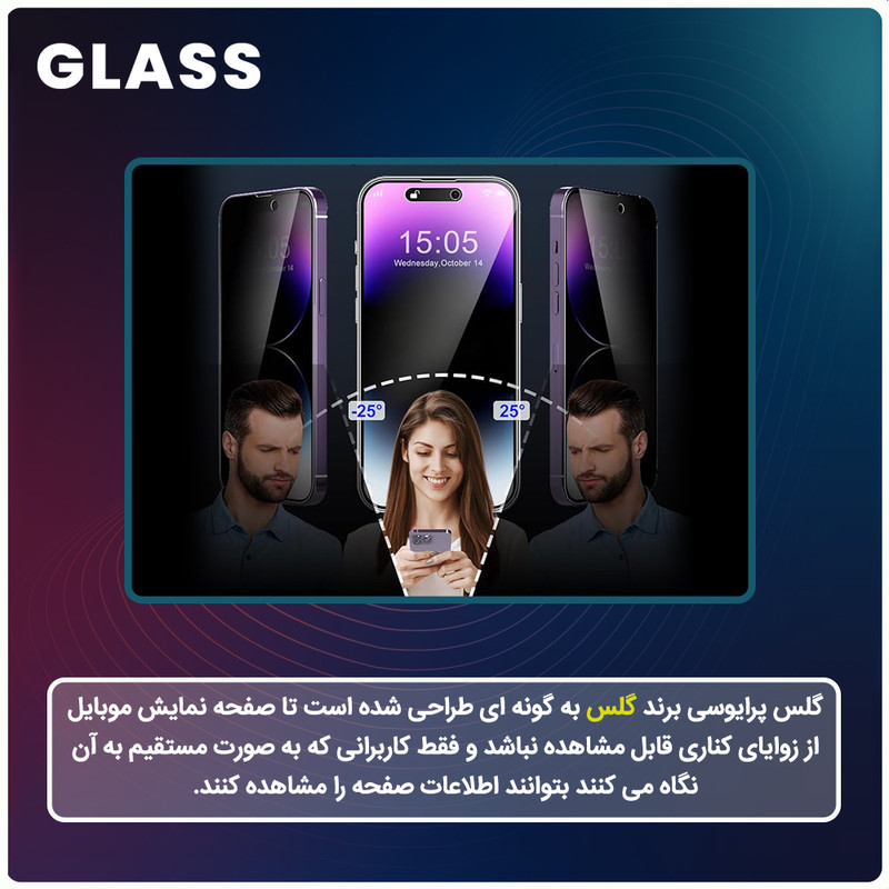 محافظ صفحه نمایش حریم شخصی گلس مدل Resistant مناسب برای گوشی موبایل شیائومی Redmi 14C