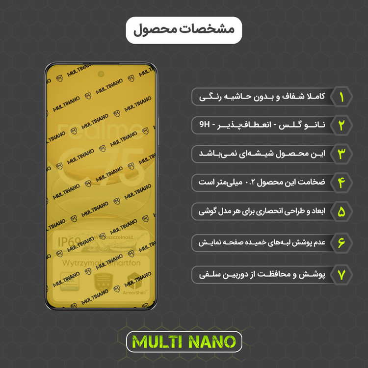 محافظ صفحه نمایش مولتی نانو مدل X-S1N مناسب برای گوشی موبایل ریلمی C75
