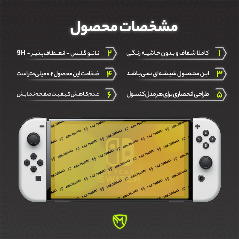 محافظ صفحه نمایش مولتی نانو مدل X-S1N مناسب برای کنسول بازی قابل حمل نینتندو Switch OLED