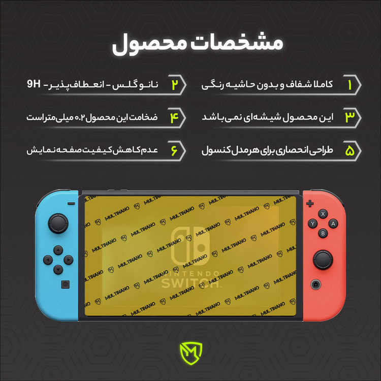 محافظ صفحه نمایش نینتندو سوئیچ مولتی نانو مدل X-S1N