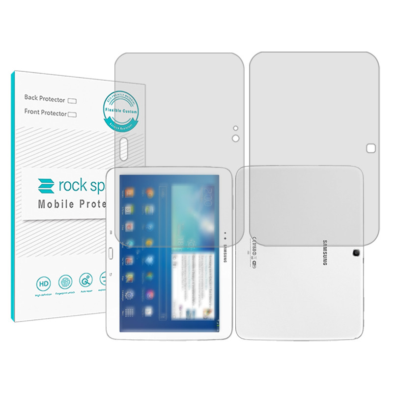محافظ صفحه نمایش شفاف راک اسپیس مدل Hygel مناسب برای تبلت سامسونگ Galaxy Tab 3 10.1 P5210 به همراه محافظ پشت تبلت