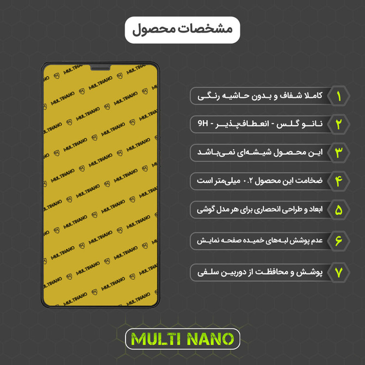 محافظ صفحه نمایش مولتی نانو مدل X-S2N مناسب برای تبلت لنوو Tab V7 / PB-6505 بسته دو عددی