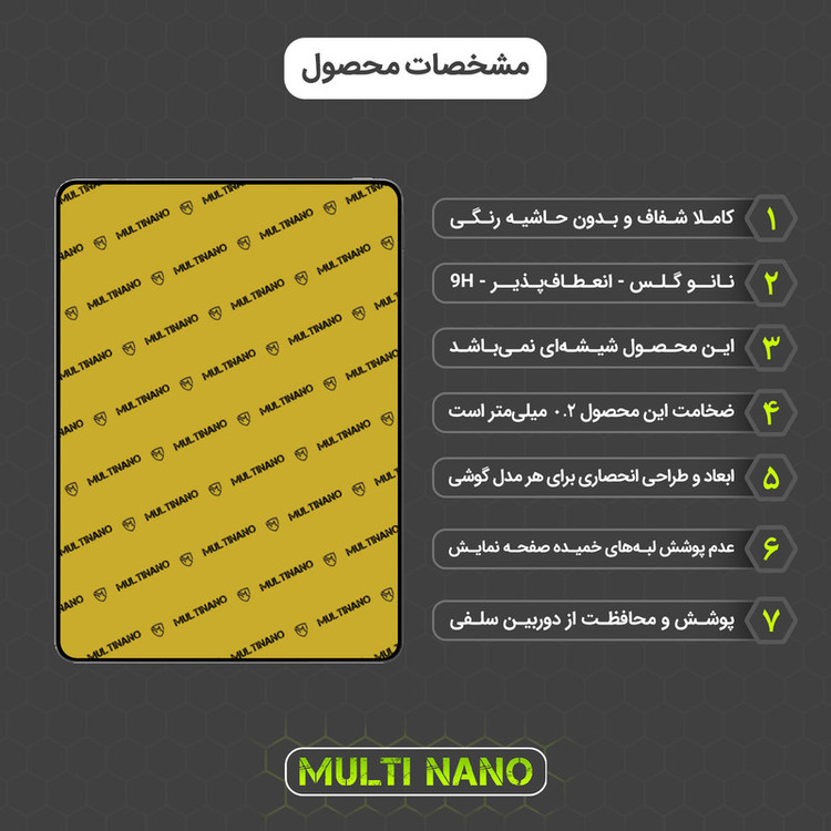 محافظ صفحه نمایش مولتی نانو مدل X-S2N مناسب برای تبلت ویوو iQOO Pad بسته دو عددی
