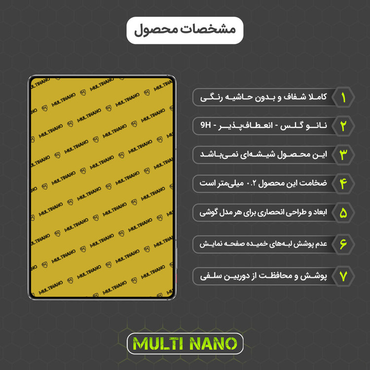 محافظ صفحه نمایش مولتی نانو مدل X-S2N مناسب برای تبلت یولفون Tab A8 بسته دو عددی