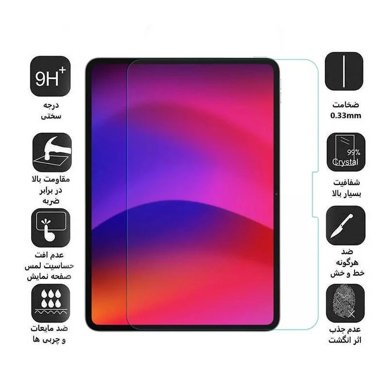 محافظ صفحه نمایش بوف مدل 5D Plus مناسب برای تبلت اپل iPad Air 13 2025 / iPad Air 13 2024 / iPad Pro 13 2024