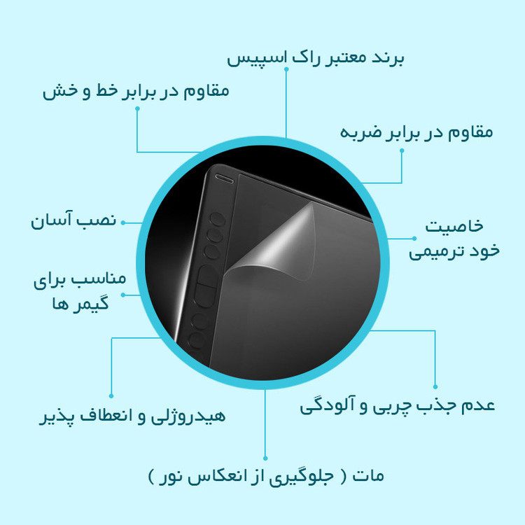 محافظ صفحه نمایش گیمینگ راک اسپیس مدل HyGAM مناسب برای تبلت اپل iPad mini