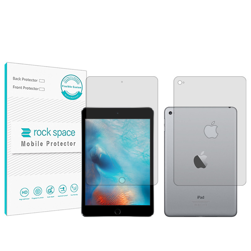 محافظ صفحه نمایش شفاف راک اسپیس مدل Hygel مناسب برای تبلت اپل iPad mini 4 (2015) به همراه محافظ پشت تبلت