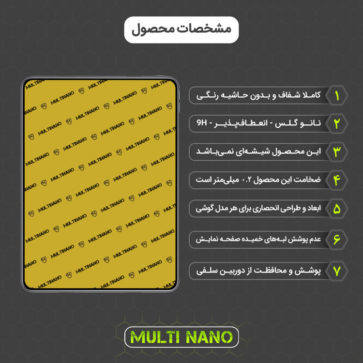 محافظ صفحه نمایش مولتی نانو مدل X-S1N مناسب برای تبلت اوپو Pad 2