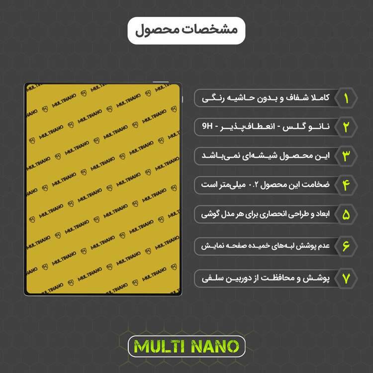 محافظ صفحه نمایش مولتی نانو مدل X-S1N مناسب برای تبلت گوگل Pixel C