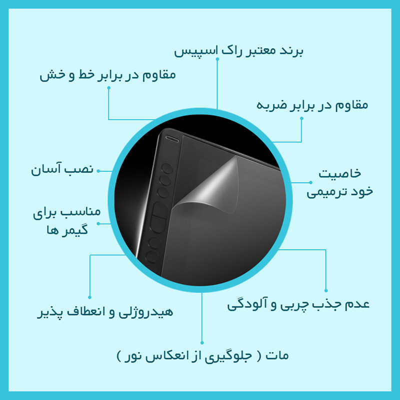 محافظ صفحه نمایش گیمینگ راک اسپیس مدل Resistant مناسب برای تبلت شیائومی Pad 6S Pro 12.4