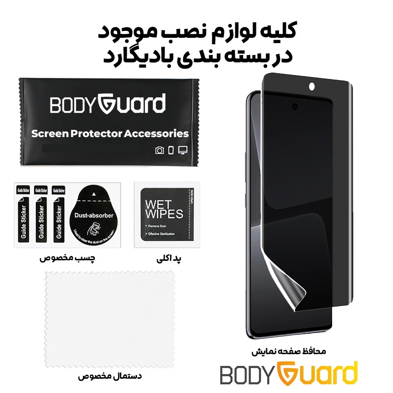 محافظ صفحه نمایش حریم شخصی بادیگارد مدل Hydrogel مناسب برای گوشی موبایل شیائومی Redmi Note 14 Pro Plus