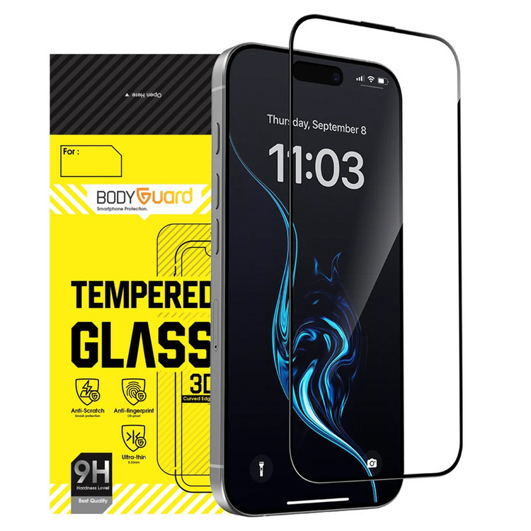 محافظ صفحه نمایش شیشه ای بادیگارد مدل FIP مناسب برای گوشی موبایل اپل iPhone 16