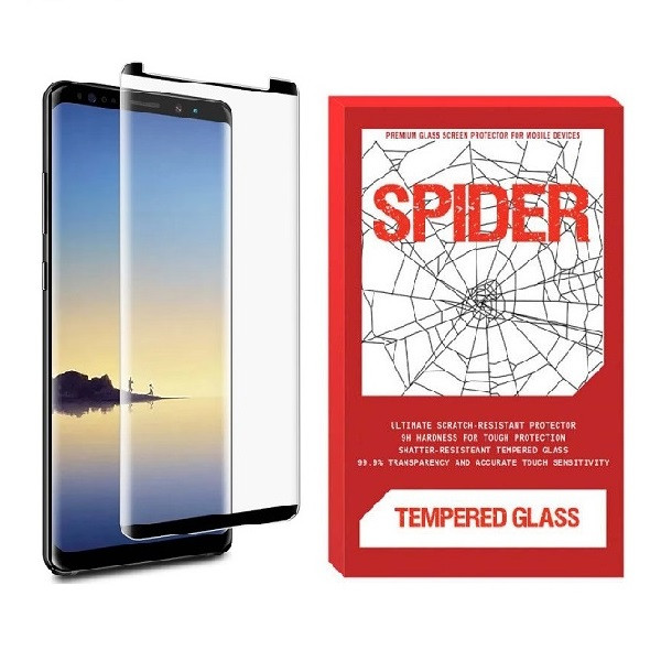 محافظ صفحه نمایش دور چسب اسپایدر مدل Short 3D مناسب برای گوشی موبایل سامسونگ Galaxy Note 9