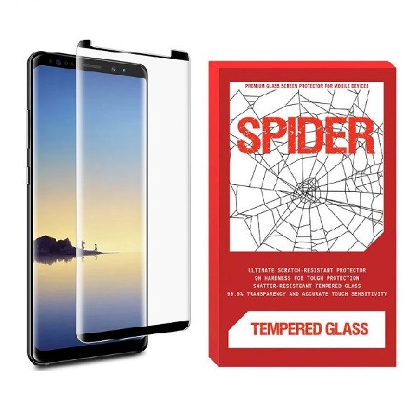 محافظ صفحه نمایش دور چسب اسپایدر مدل Short 3D مناسب برای گوشی موبایل سامسونگ Galaxy Note 9