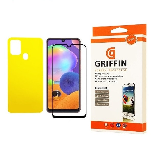 محافظ صفحه نمایش گریفین مدل FUL مناسب برای گوشی موبایل سامسونگ Galaxy A21S به همراه محافظ پشت گوشی
