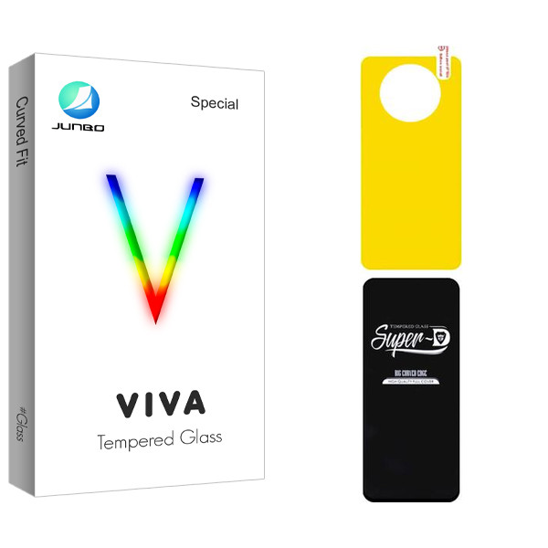 محافظ صفحه نمایش شیشه ای جانبو مدل Viva Super D مناسب برای گوشی موبایل شیائومی Poco X3  به همراه محافظ پشت گوشی