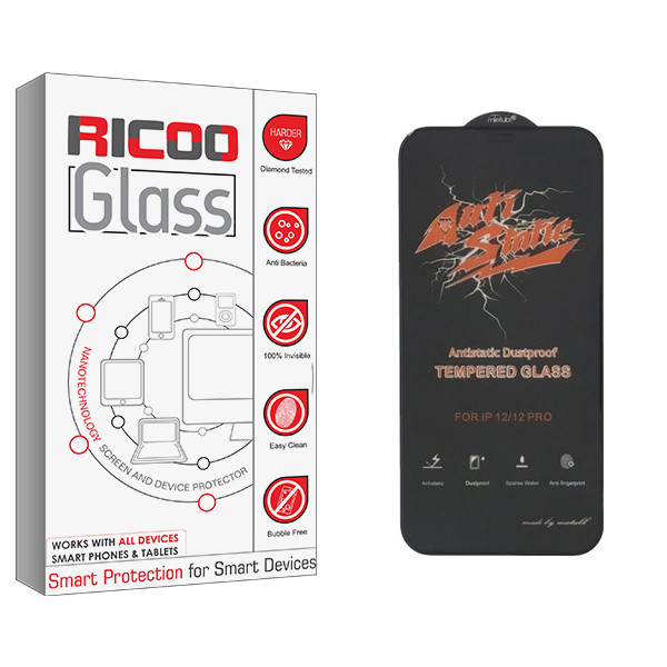 محافظ صفحه نمایش ریکو مدل Ricoo Glass ANTI-STATIC مناسب برای گوشی موبایل اپل iPhone 12