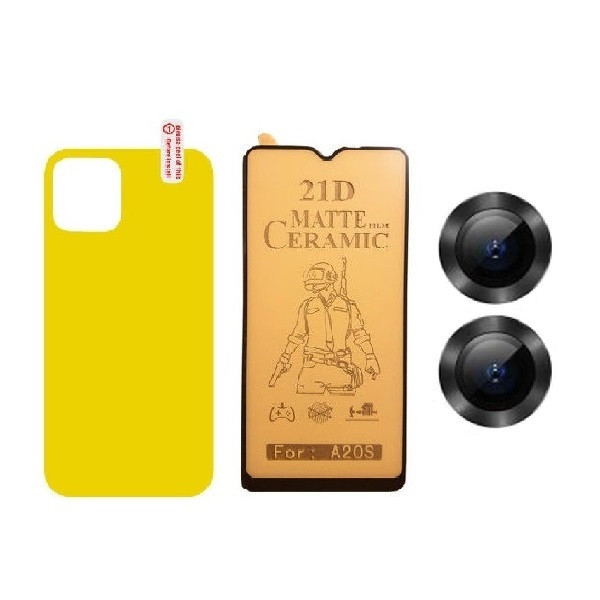 محافظ صفحه نمایش سرامیکی مات مدل 2CRN مناسب برای گوشی موبایل اپل iPhone 13 mini به همراه محافظ پشت گوشی و محافظ لنز دوربین