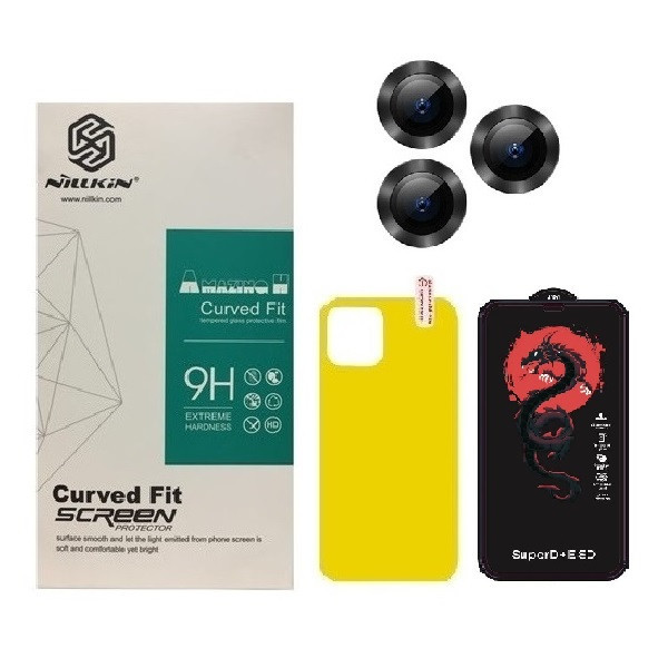 محافظ صفحه نمایش نیلکین مدل HORO مناسب برای گوشی موبایل اپل iPhone 11 Pro به همراه محافظ پشت گوشی و محافظ لنز دوربین