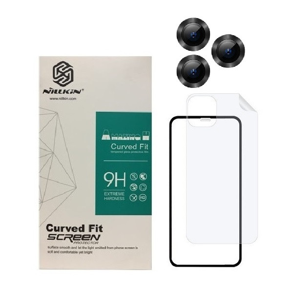 محافظ صفحه نمایش  مدل 2FN مناسب برای گوشی موبایل اپل iPhone 11 pro max به همراه محافظ پشت گوشی و محافظ لنز دوربین