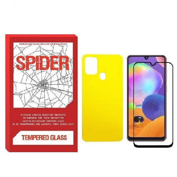محافظ صفحه نمایش اسپایدر مدل FUL مناسب برای گوشی موبایل سامسونگ Galaxy A21S به همراه محافظ پشت گوشی