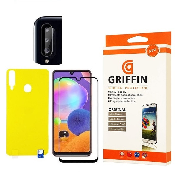 محافظ صفحه نمایش گریفین مدل FUL مناسب برای گوشی موبایل سامسونگ Galaxy A20s به همراه محافظ پشت گوشی و محافظ لنز دوربین