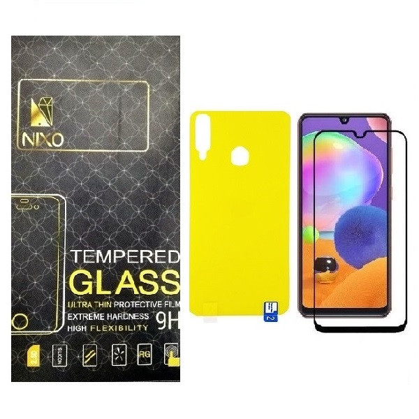 محافظ صفحه نمایش نیکسو مدل FUL مناسب برای گوشی موبایل سامسونگ Galaxy A20s به همراه محافظ پشت گوشی
