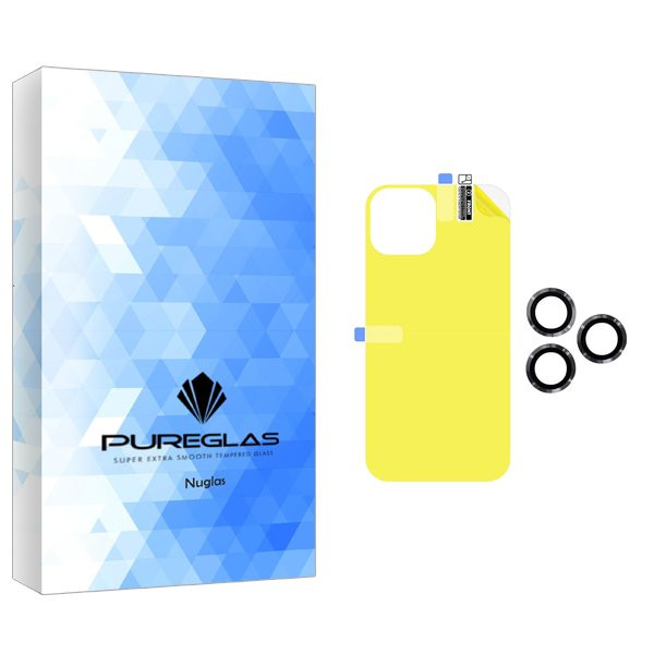 محافظ پشت گوشی پیور گلس مدل NueGlas مناسب برای گوشی موبایل اپل iPhone 14 Pro  به همراه محافظ لنز گوشی