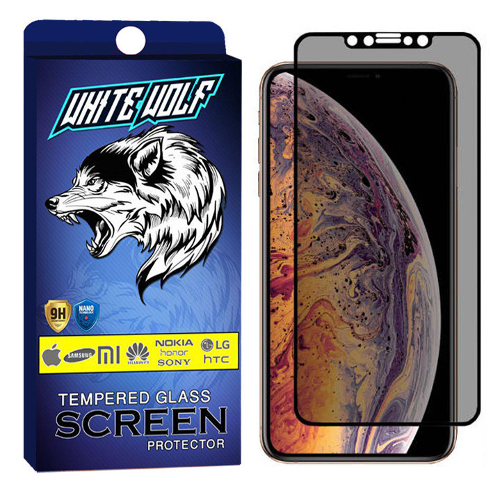 محافظ صفحه نمایش حریم شخصی وایت ولف مدل WGP مناسب برای گوشی موبایل اپل iPhone XS MAX