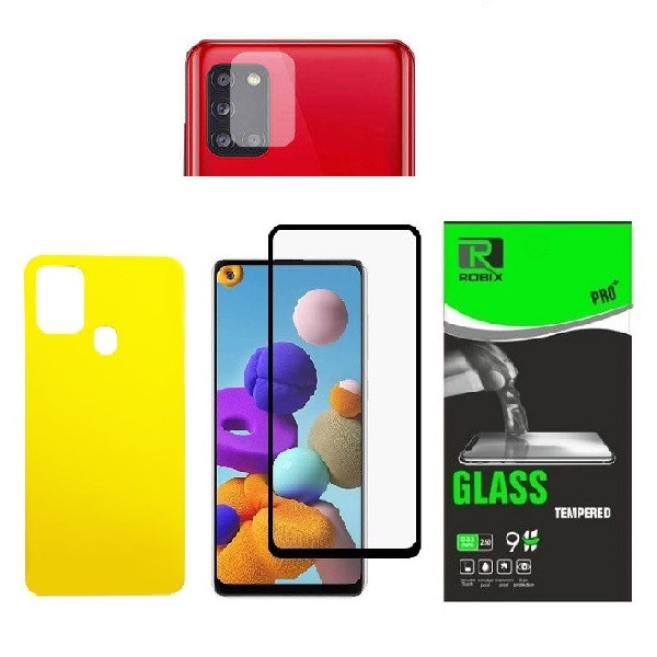 محافظ صفحه نمایش روبیکس مدل FL-A21s مناسب برای گوشی موبایل سامسونگ Galaxy A21s به همراه محافظ لنز دوربین و محافظ  پشت گوشی