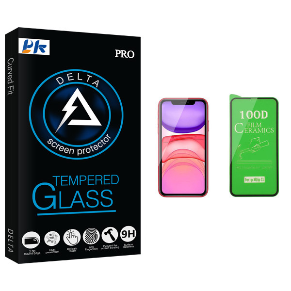 محافظ صفحه نمایش سرامیکی پی کی مدل Delta Glass مناسب برای گوشی موبایل اپل iPhone 11