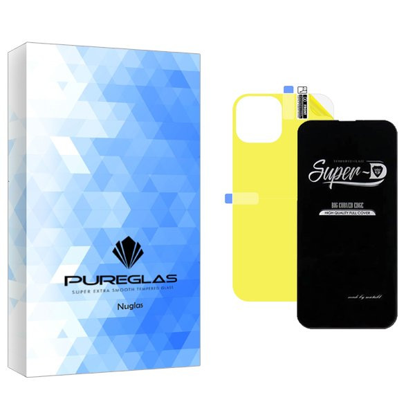 محافظ صفحه نمایش پیور گلس مدل NueGlas SuperD مناسب برای گوشی موبایل اپل iPhone 13 Pro  به همراه محافظ پشت گوشی