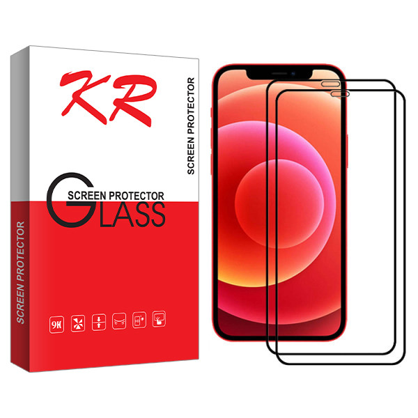 محافظ صفحه نمایش سرامیکی کی آر مدل +HD مناسب برای گوشی موبایل اپل Iphone 12mini بسته دو عددی