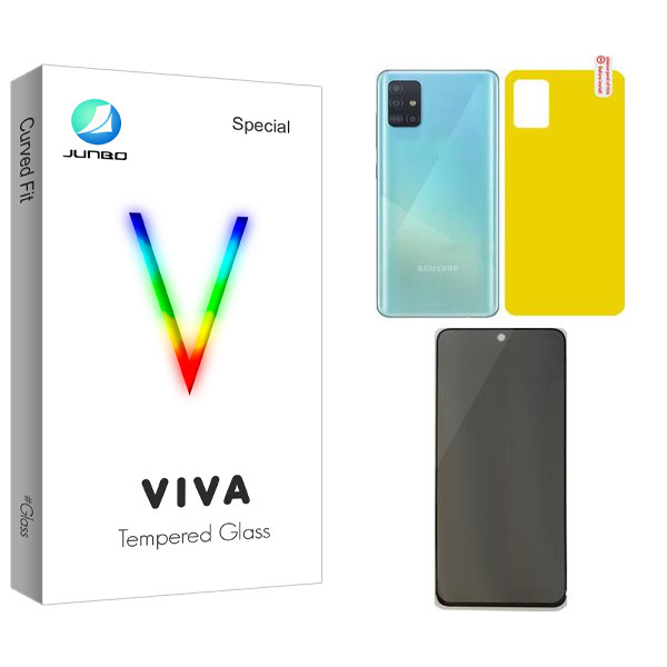 محافظ صفحه نمایش حریم شخصی جانبو مدل Viva مناسب برای گوشی موبایل سامسونگ Galaxy A51  به همراه محافظ پشت گوشی