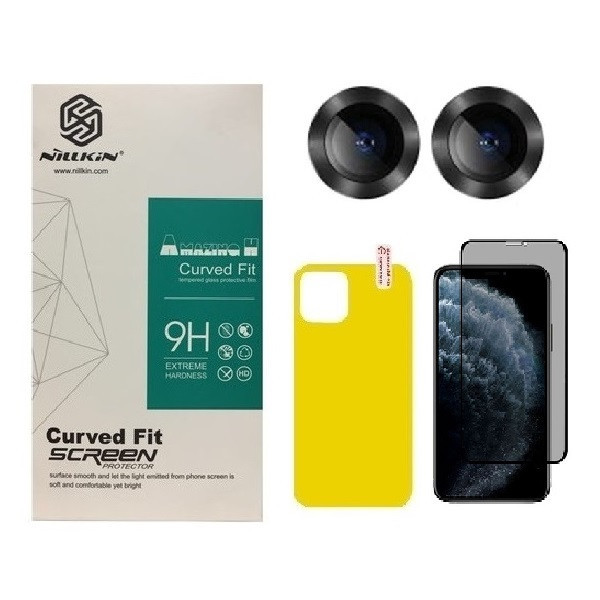 محافظ صفحه نمایش حریم شخصی مدل PSP مناسب برای گوشی موبایل اپل iPhone 11 به همراه محافظ پشت گوشی و محافظ لنز دوربین