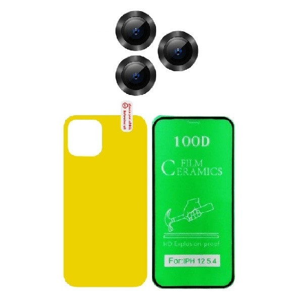 محافظ صفحه نمایش سرامیکی اسپایدر مدل 2CRN مناسب برای گوشی موبایل اپل iPhone 11 pro max به همراه محافظ پشت گوشی و محافظ لنز دوربین