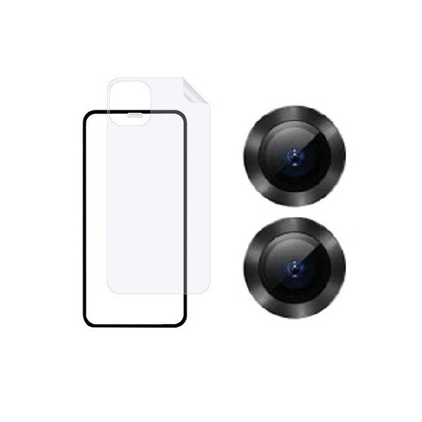 محافظ صفحه نمایش اسپایدر مدل 2FN مناسب برای گوشی موبایل اپل iPhone 13 به همراه محافظ پشت گوشی و محافظ لنز دوربین