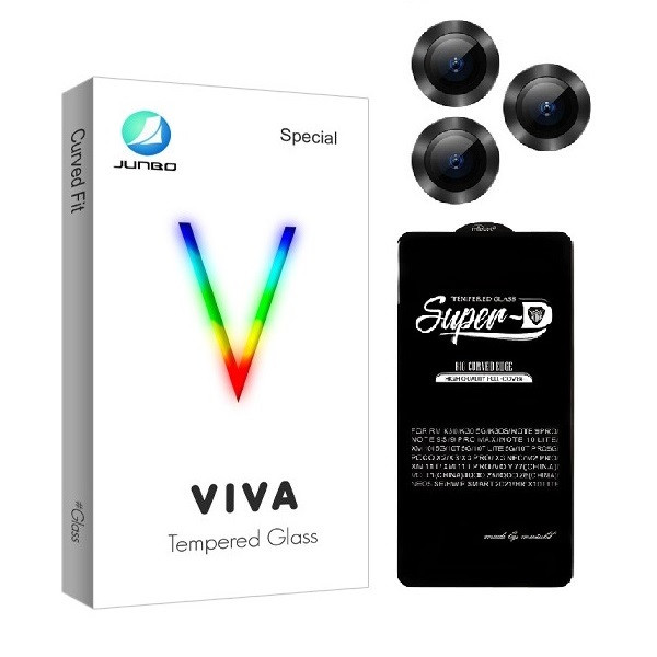 محافظ صفحه نمایش جانبو مدل Super D مناسب برای گوشی موبایل سامسونگ Galaxy A34 به همراه محافظ لنز دوربین