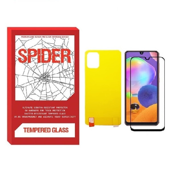 محافظ صفحه نمایش اسپایدر مدل FUL مناسب برای گوشی موبایل Galaxy A31 به همراه محافظ پشت گوشی