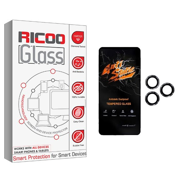 محافظ صفحه نمایش ریکو مدل RiC2 Antistatic مناسب برای گوشی موبایل اپل 11 Pro  به همراه محافظ لنز گوشی
