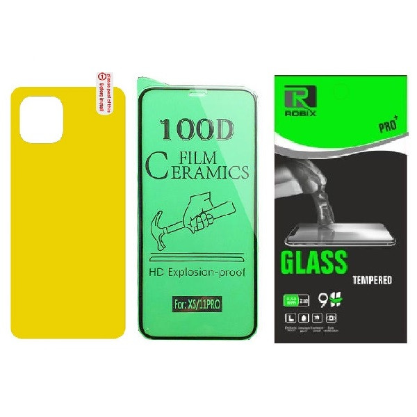 محافظ صفحه نمایش روبیکس مدل CR-IP11pro مناسب برای گوشی موبایل اپل iphone 11Pro به همراه محافظ پشت گوشی